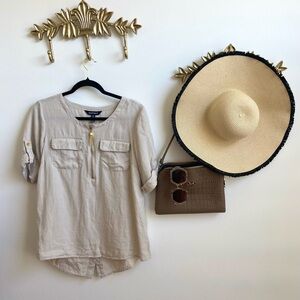 Anthropologie Ellen Tracy linen classic shirt sleeve S